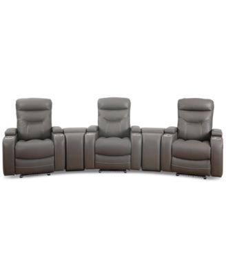 Jabarr 5-Pc. Beyond Leather Theater Seating with 2 Consoles, Created for Macy's image
