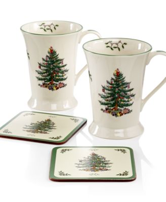 Spode - Christmas Tree Mug and Coaster Set
