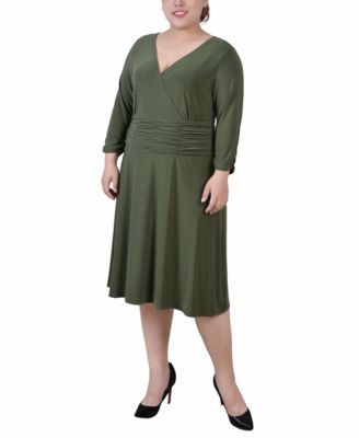 NY Collection - Plus Size Ruched A-Line Dress