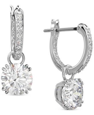 Swarovski - Silver-Tone Constella Crystal Drop Earrings