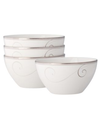 Platinum Wave Set of 4 Rice Bowls, 6", 22 oz. image