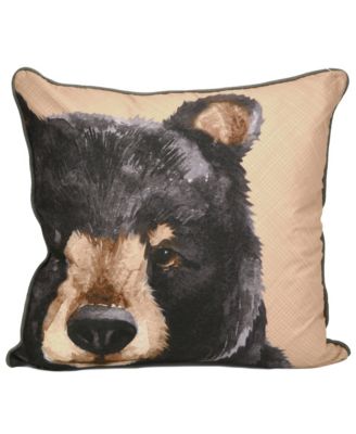 Canoe Trip Bear Decorative Pillow, 18" x 18" image