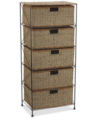 Household Essentials - Seagrass 5 Drawer Storage Chest
