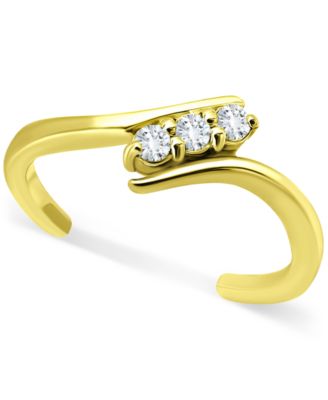 Giani Bernini - Cubic Zirconia Three Stone Toe Ring
