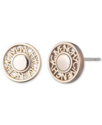 Givenchy - Gold-Tone Logo Coin Button Stud Earrings