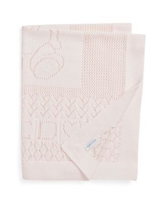 Baby Boys or Girls Pointelle Knit Cotton Blanket image
