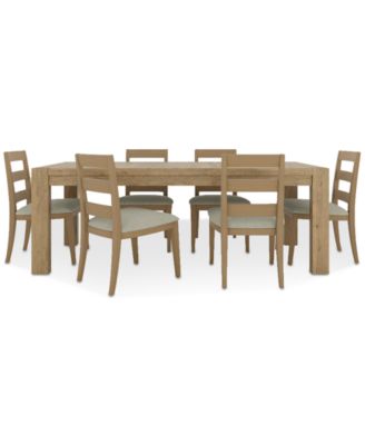 Furniture - Davie Rectangle Dining 7pc Set (Table + 6 Ladder Side Chair)