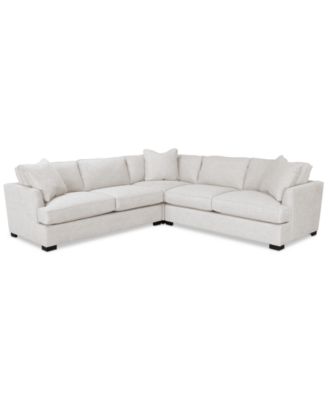 Furniture - 111" 3-Pc. Fabric L Sectional