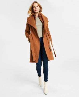 Calvin Klein - Women's Belted Wrap Coat, Regular & Petite, Created for Macy's