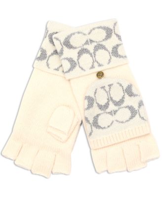 COACH - Women's Metallic Pop Top Logo Gloves