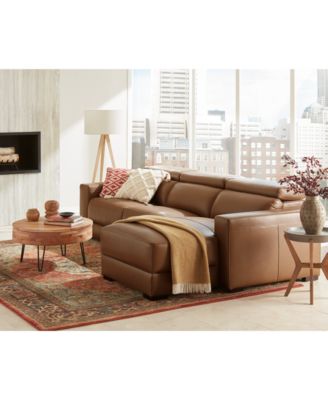 Furniture - Nevio Leather Power Headrest Sectional Collection