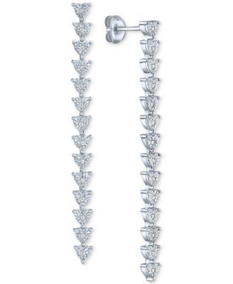 Macy's - Diamond Linear Drop Earrings (1/10 ct. t.w.) in Sterling Silver