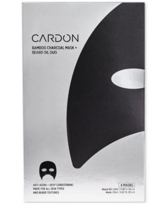Cardon - Bamboo Charcoal Mask + Beard Oil, 4-Pk.