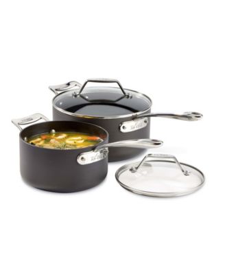 All-Clad - Nonstick Set of 2 Covered Saucepans