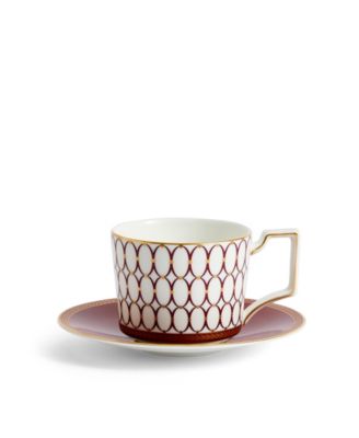 Renaissance Red China Teacup and Saucer image