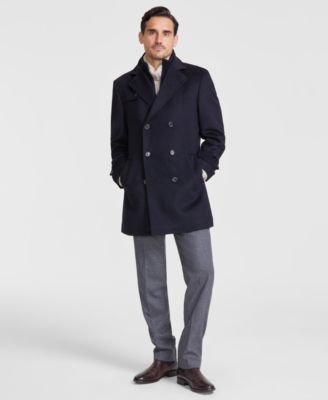 Michael Kors - Men's Classic-Fit Wool Blend Solid Overcoat
