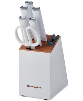 KitchenAid - Classic 7-Pc. Japanese Steel Knife & Sharpener Block Set