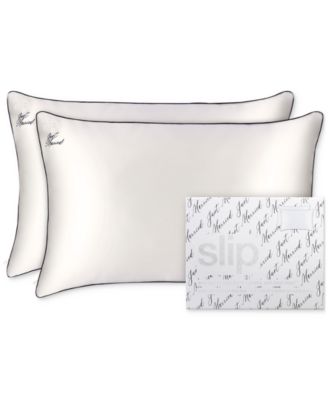Slip - 2-Pc. Pure Silk "Just Married" Queen Pillowcase Set