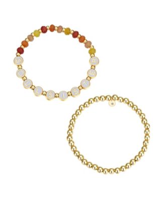 Multi Sunburst Quartz Soul Sister Stone and Beaded Stretch Bracelet Set image