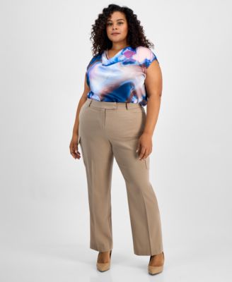 Tahari ASL - Plus Size Straight-Leg Cargo Pants