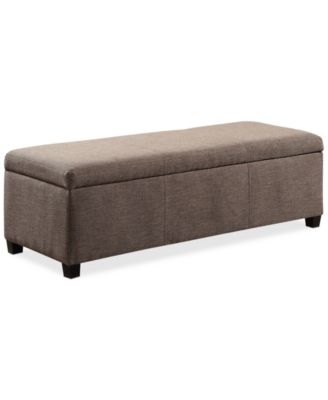 Simpli Home - Fabric Rectangular Storage Ottoman, Direct Ship