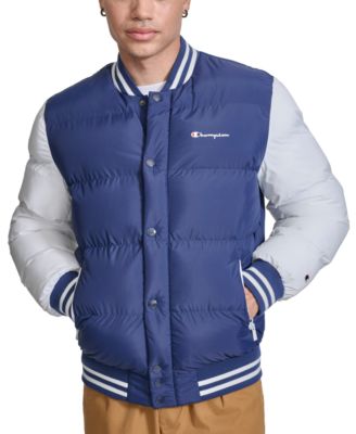 Champion - Men's Quilted Full-Zip Varsity Puffer Jacket