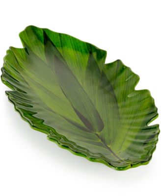 Zen Melamine Small Green Leaf Platter image