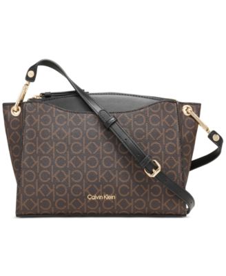 Calvin Klein - Garnet Repeating Logo-Print Faux-Leather Crossbody Bag