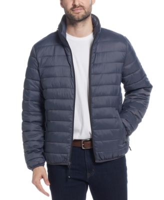 Weatherproof - Men's Packable Neck Pillow Zip-Front Quilted Jacket