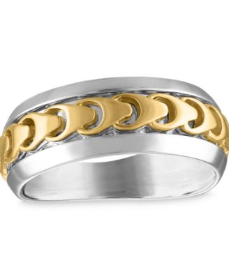 Bulova - Link Ring in Sterling Silver & 14k Gold