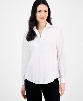 Anne Klein - Women's Button-Front Long-Sleeve Shirt