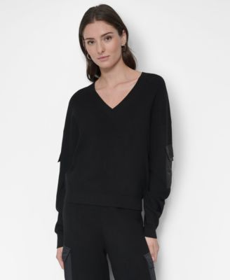 DKNY - Women's Cargo V-Neck Sweater