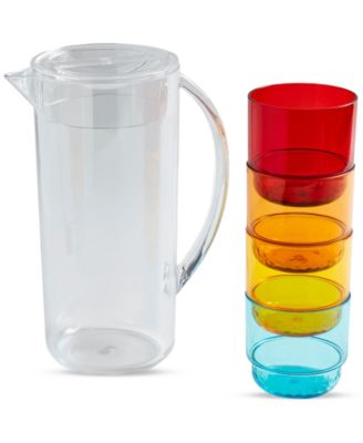 INFUSE - 5-Pc. Acrylic Pitcher & Glasses Drinkware Set