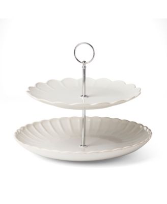 French Perle Scallop 2-Tiered Server image