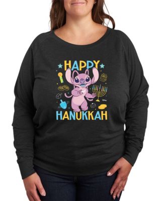 Hybrid Apparel - Plus Size Lilo Stitch Hanukkah Graphic Pullover Top