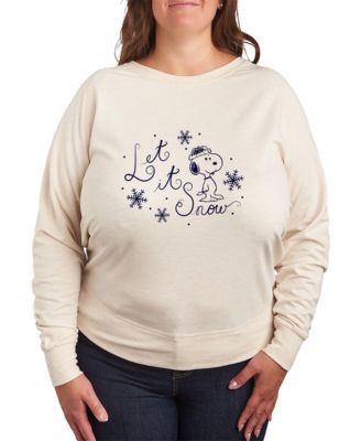 Hybrid Apparel - Plus Size Peanuts Let It Snow Graphic Pullover Top
