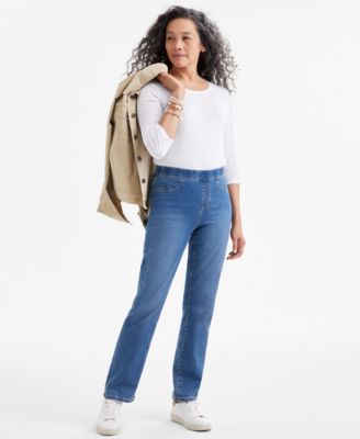 Style & Co - Women's Mid-Rise Straight Pull-On Jeans