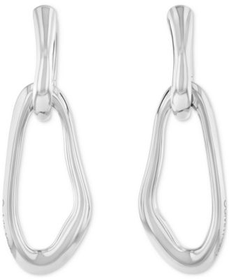 Calvin Klein - Silver-Tone CK Statement Links Drop Earrings