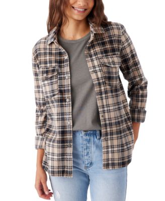 O'Neill - Juniors' Zuma Button-Front Plaid Sleeve Shirt