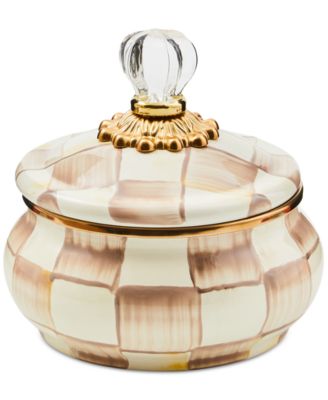 MacKenzie-Childs - Mocha Check Squashed Pot