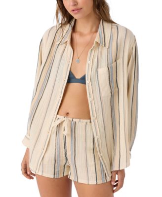 O'Neill - Juniors' Leni Striped Relaxed Shirt