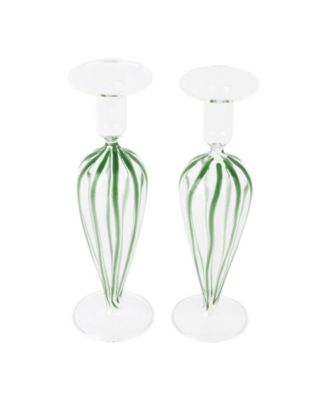 Nuovo Stripe 9.5" Candlesticks, Set of 2 image