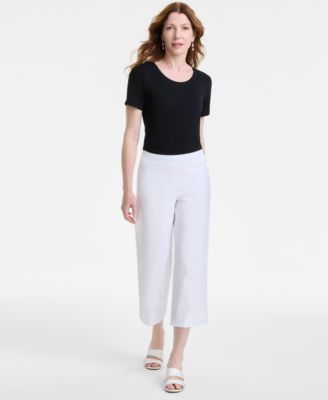 JM Collection - Women's Pull-On Cropped Wide-Leg Pants, Exclusively at Macy's