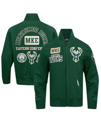 Pro Standard - Men's Hunter Green Milwaukee Bucks Area Code Twill Full-Zip Jacket