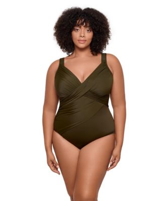 Miraclesuit - Plus Size Rock Solid Revele Tummy Control One Piece Swimsuit