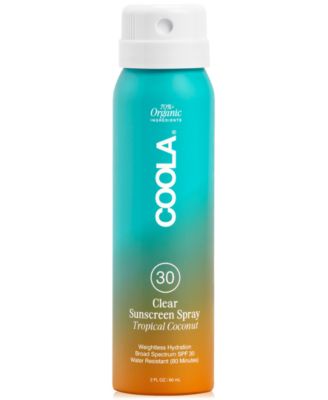 COOLA - Clear Sunscreen Spray SPF 30 - Tropical Coconut, 2 oz.