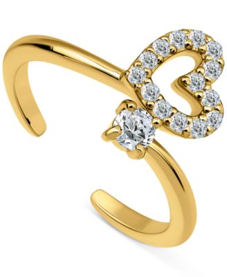Giani Bernini - Cubic Zirconia Open Heart Adjustable Toe Ring