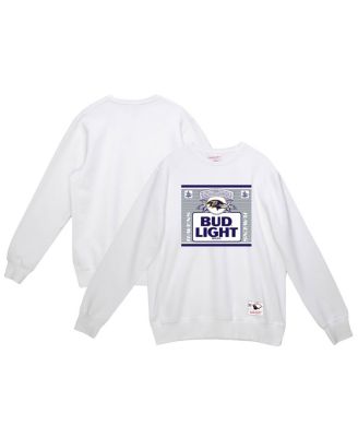 Mitchell & Ness - Men's Light White Baltimore Ravens The Crest Pullover Sweatshirt