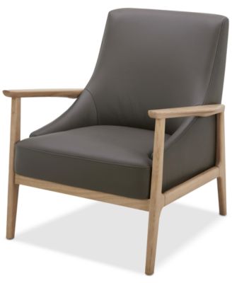 CLOSEOUT! Nierling Leather Accent Chair, Exclusively at Macy's image