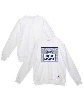 Mitchell & Ness - Men's x Bud Light White Seattle Seahawks The Crest Pullover Sweatshirt